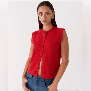 NWOT - Red Sweater Vest - S/M PepperMayo